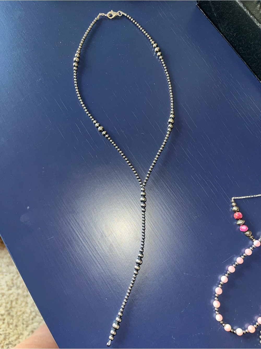 Sterling silver pearl lariat
